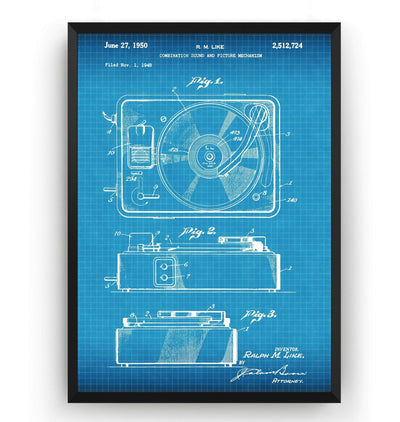 Record Player 1950 Patent Print - Magic Posters