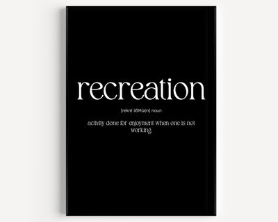 Recreation Definition Print - Magic Posters