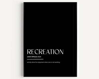 Recreation Definition Print - Magic Posters