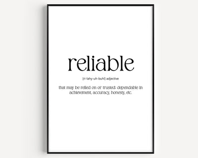 Reliable Definition Print - Magic Posters