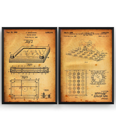 Retro Board Games Set Of 2 Patent Prints - Magic Posters