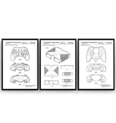 Retro Console Set Of 3 Patent Prints - Magic Posters