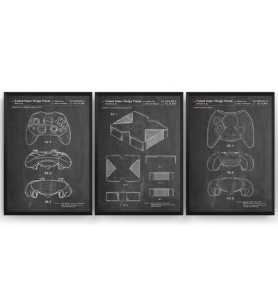 Retro Console Set Of 3 Patent Prints - Magic Posters