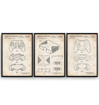 Retro Console Set Of 3 Patent Prints - Magic Posters