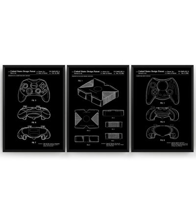 Retro Console Set Of 3 Patent Prints - Magic Posters