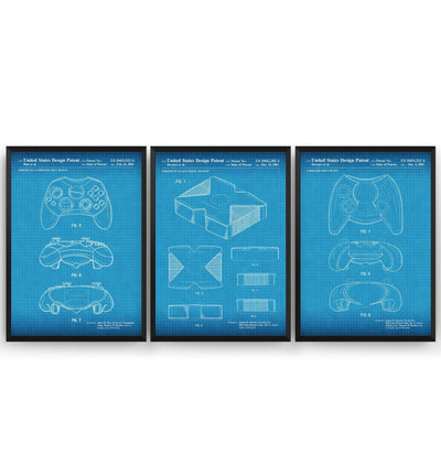 Retro Console Set Of 3 Patent Prints - Magic Posters