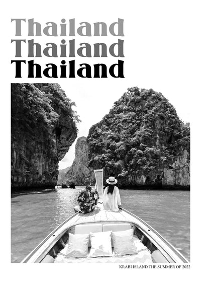 Personalised Retro Holiday Travel Black And White Photo Print