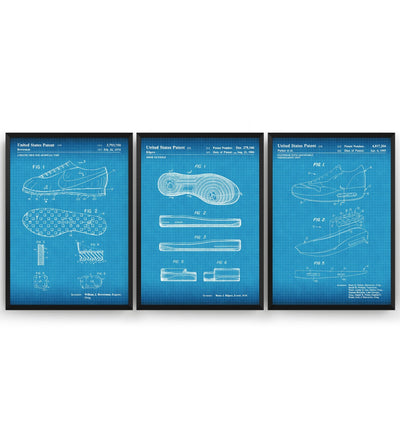Retro Sneakers Set Of 3 Patent Prints - Magic Posters