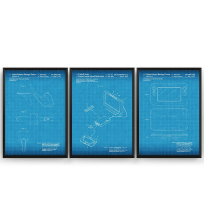 Retro Video Game Set Of 3 Patent Prints - Magic Posters