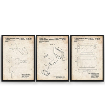 Retro Video Game Set Of 3 Patent Prints - Magic Posters