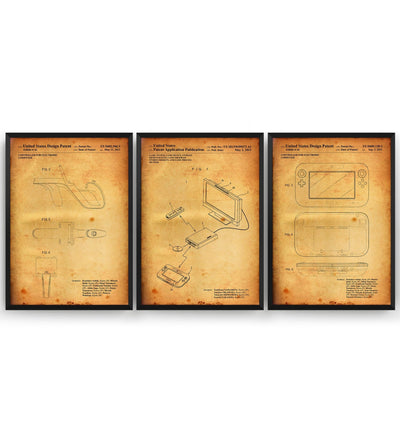 Retro Video Game Set Of 3 Patent Prints - Magic Posters