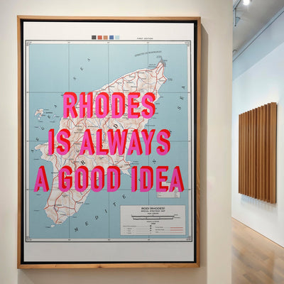 Rhodes Retro Pop Art Map Print (Greece) - Magic Posters