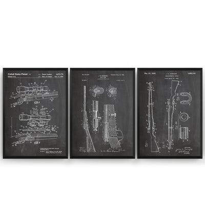Rifle Gun Set Of 3 Patent Prints - Magic Posters