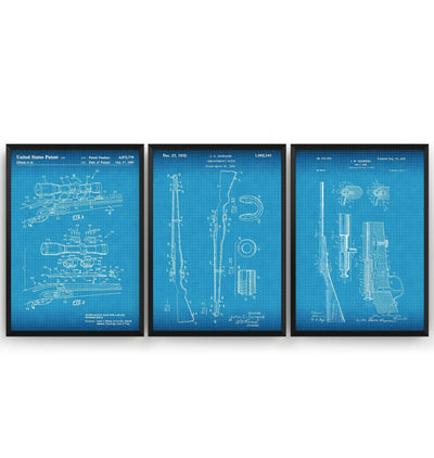 Rifle Gun Set Of 3 Patent Prints - Magic Posters