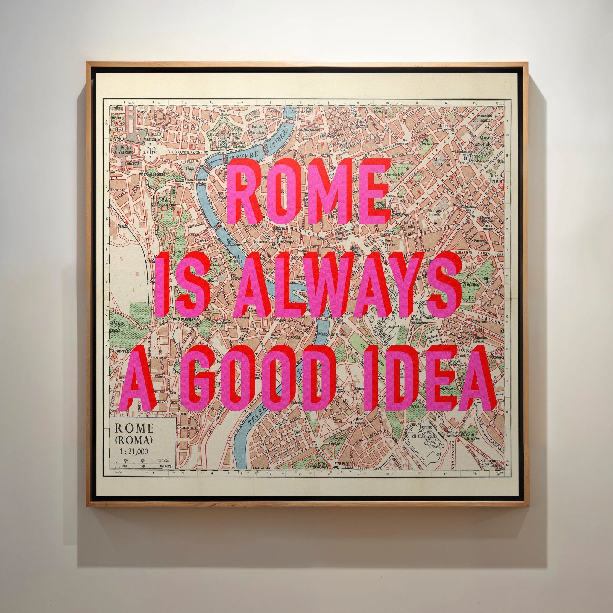 Rome (Italy) Retro Pop Art Map Print - Magic Posters