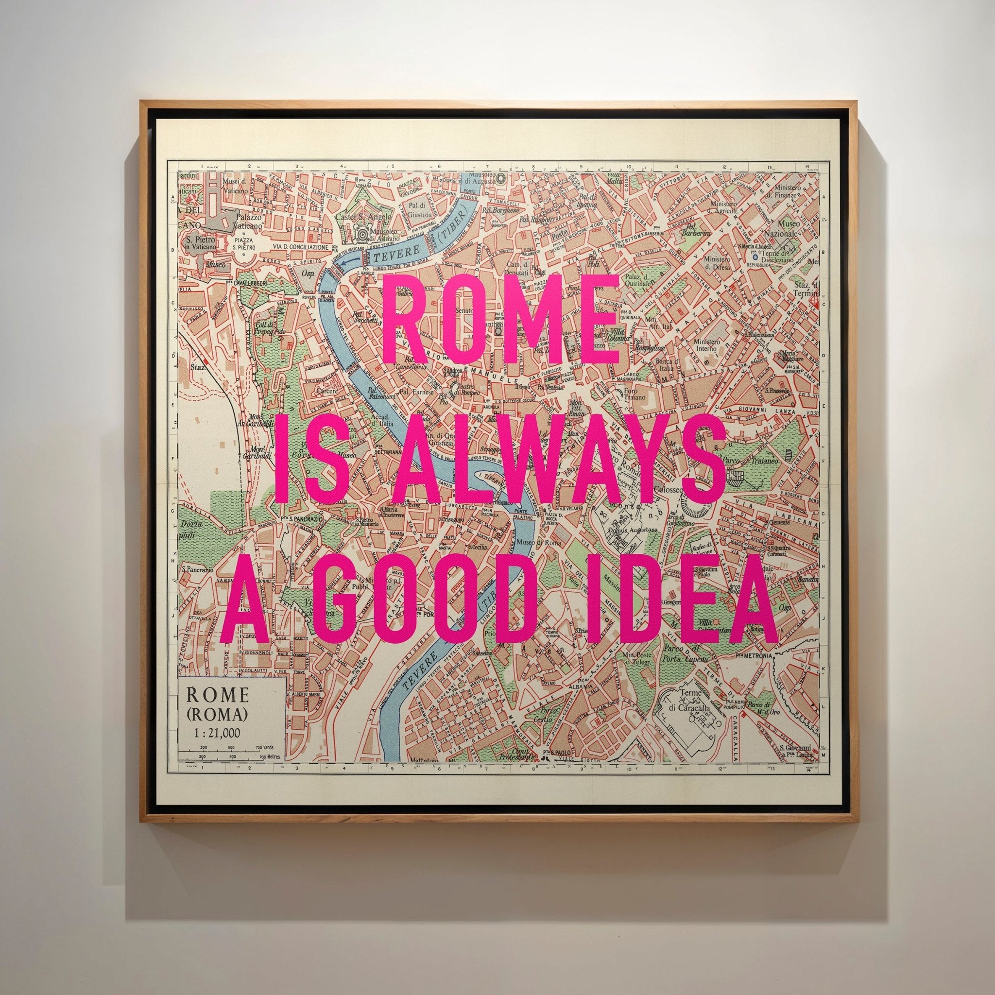 Rome (Italy) Retro Pop Art Map Print - Magic Posters