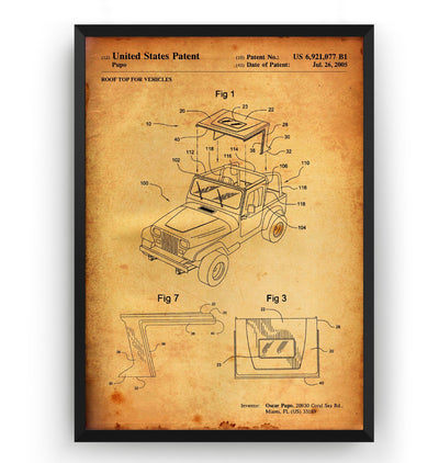 Roof Top For Jeep 2005 Patent Print - Magic Posters