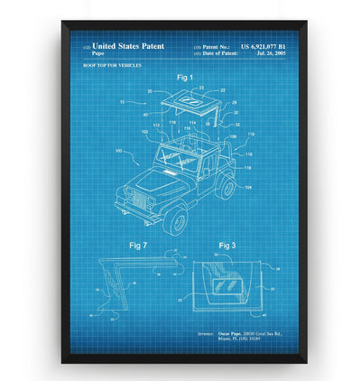 Roof Top For Jeep 2005 Patent Print - Magic Posters
