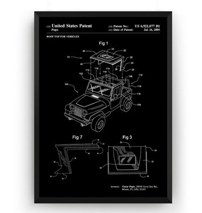 Roof Top For Jeep 2005 Patent Print - Magic Posters