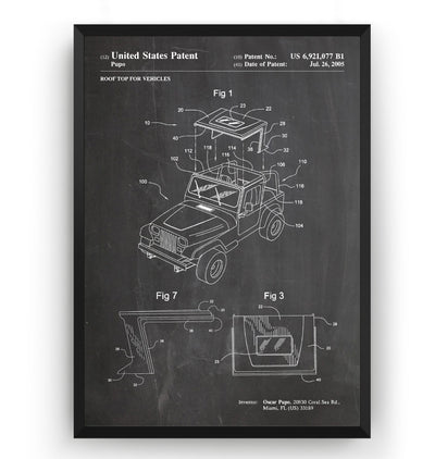 Roof Top For Jeep 2005 Patent Print - Magic Posters