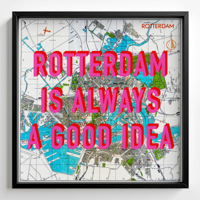 Rotterdam Retro Pop Art Map Print (square) - Magic Posters