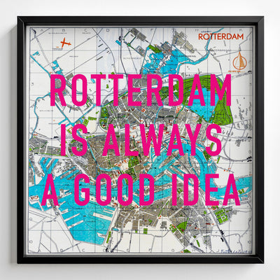 Rotterdam Retro Pop Art Map Print (square) - Magic Posters