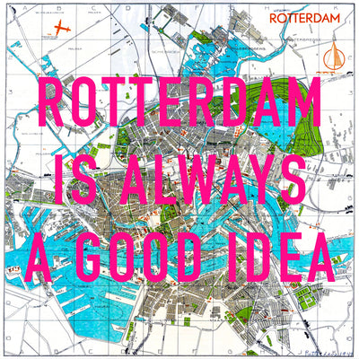 Rotterdam Retro Pop Art Map Print (square)