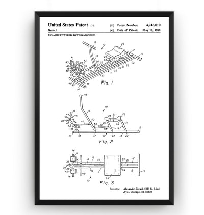 Rowing Machine 1988 Patent Print - Magic Posters