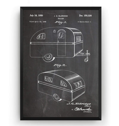 RV Trailer Caravan 1950 Patent Print - Magic Posters