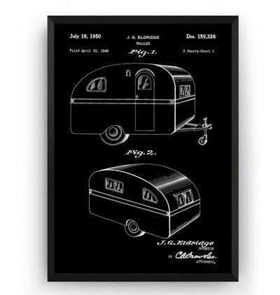 RV Trailer Caravan 1950 Patent Print - Magic Posters