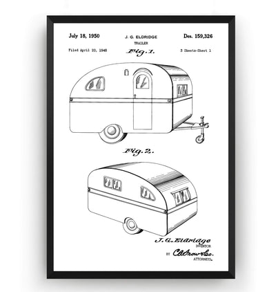 RV Trailer Caravan 1950 Patent Print - Magic Posters