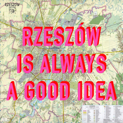 Rzeszów Retro Pop Art Map Print (square) - Magic Posters