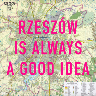 Rzeszów Retro Pop Art Map Print (square) - Magic Posters
