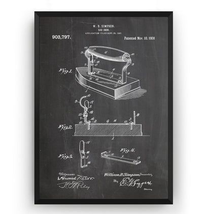 Sad Iron 1907 Patent Print - Magic Posters