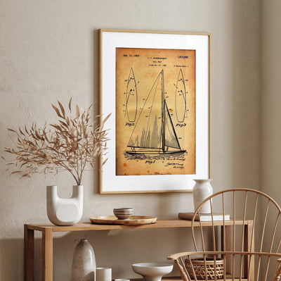 Sailboat 1927 Patent Print - Magic Posters