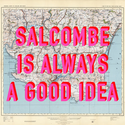 Salcombe Retro Pop Art Map Print (square)