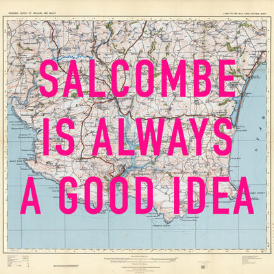 Salcombe Retro Pop Art Map Print (square)