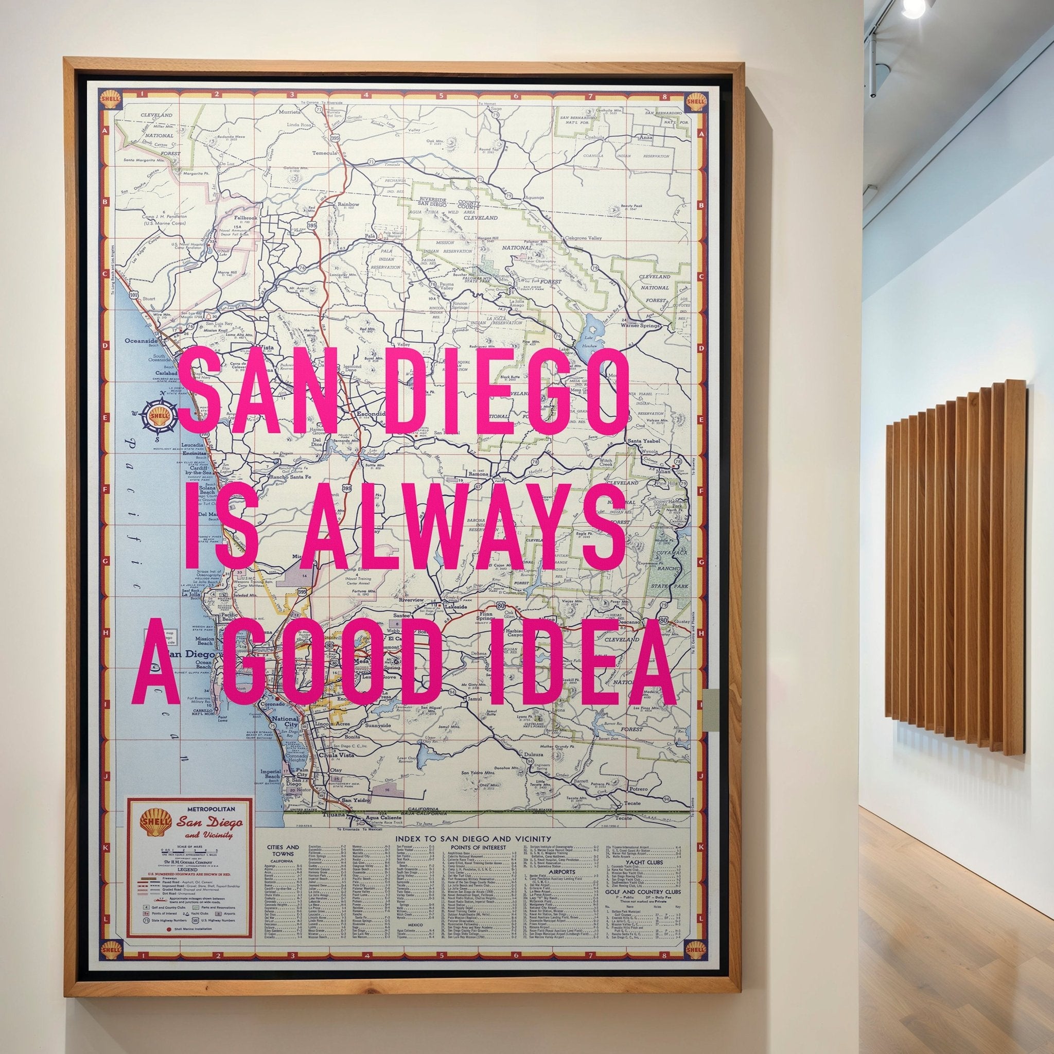 San Diego Retro Pop Art Map Print (portrait) - Magic Posters