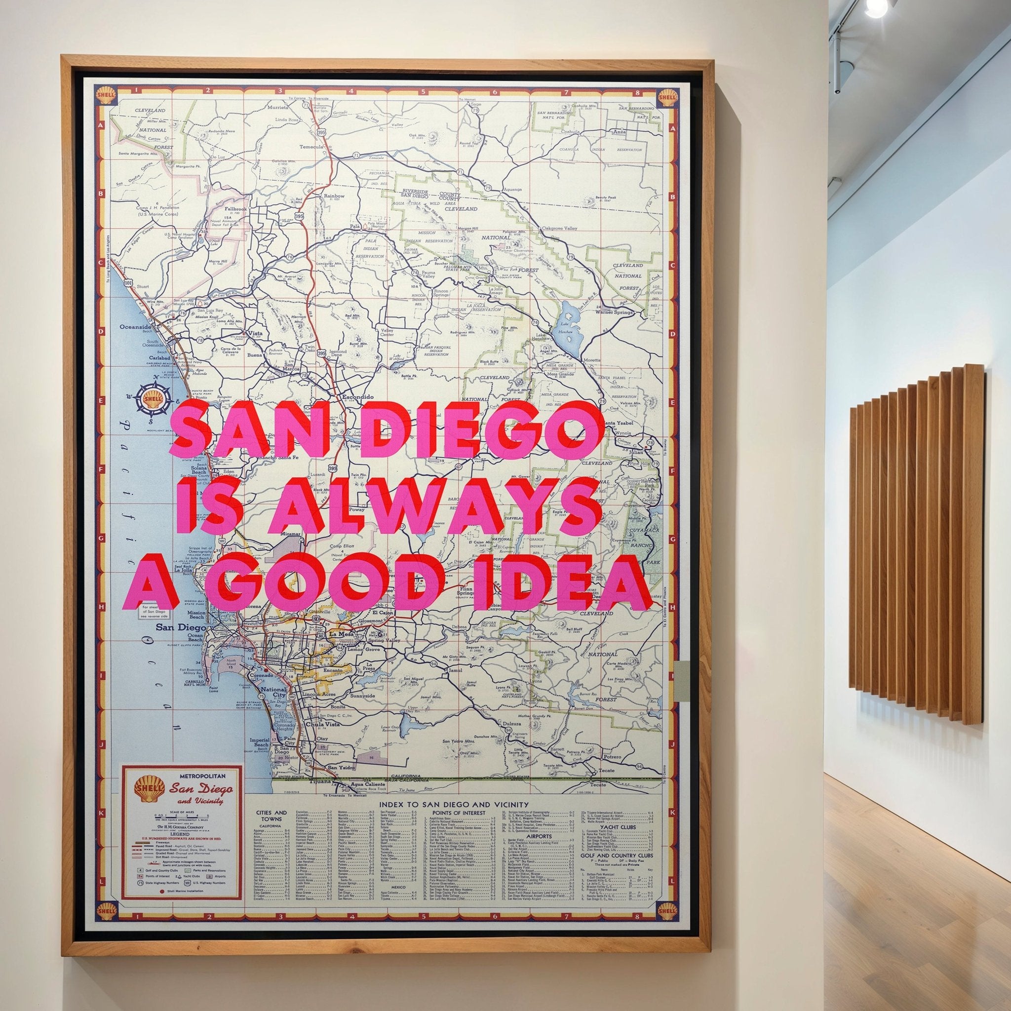 San Diego Retro Pop Art Map Print (portrait) - Magic Posters