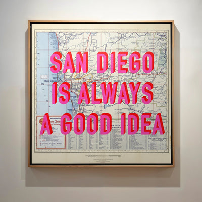 San Diego Retro Pop Art Map Print (Square) - Magic Posters