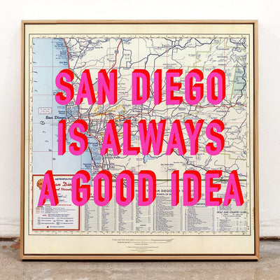 San Diego Retro Pop Art Map Print (Square) - Magic Posters