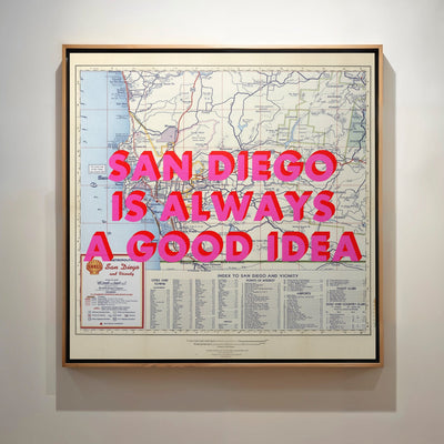 San Diego Retro Pop Art Map Print (Square) - Magic Posters