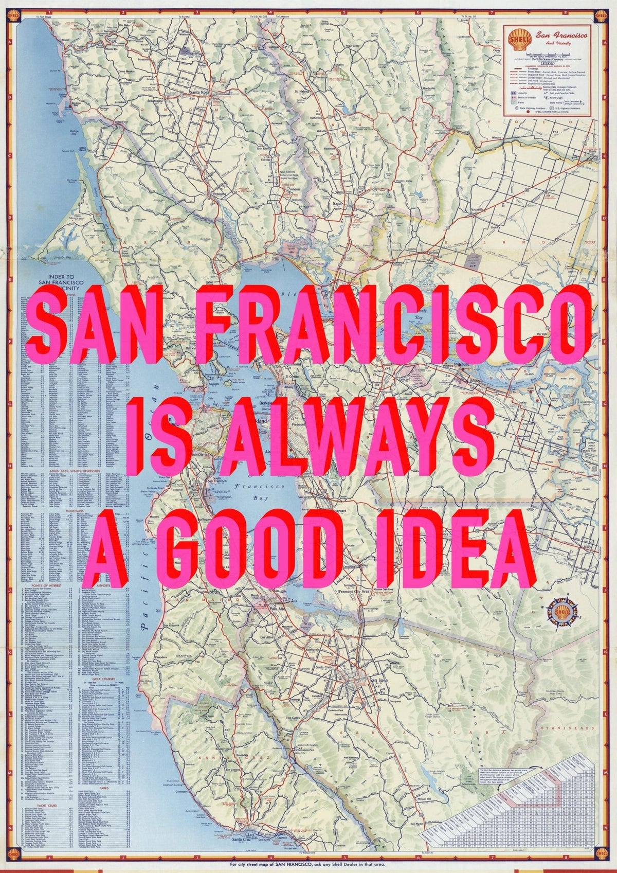 San Francisco Retro Pop Art Map Print (portrait)