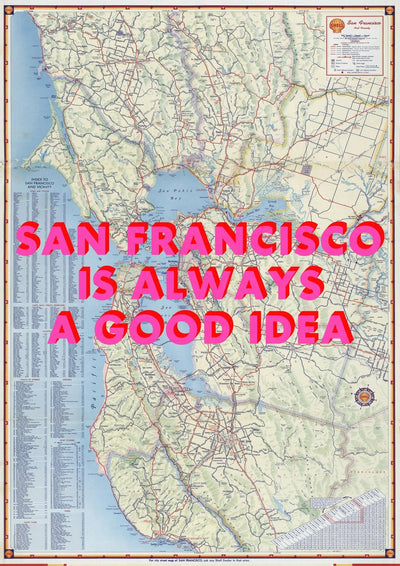 San Francisco Retro Pop Art Map Print (portrait)