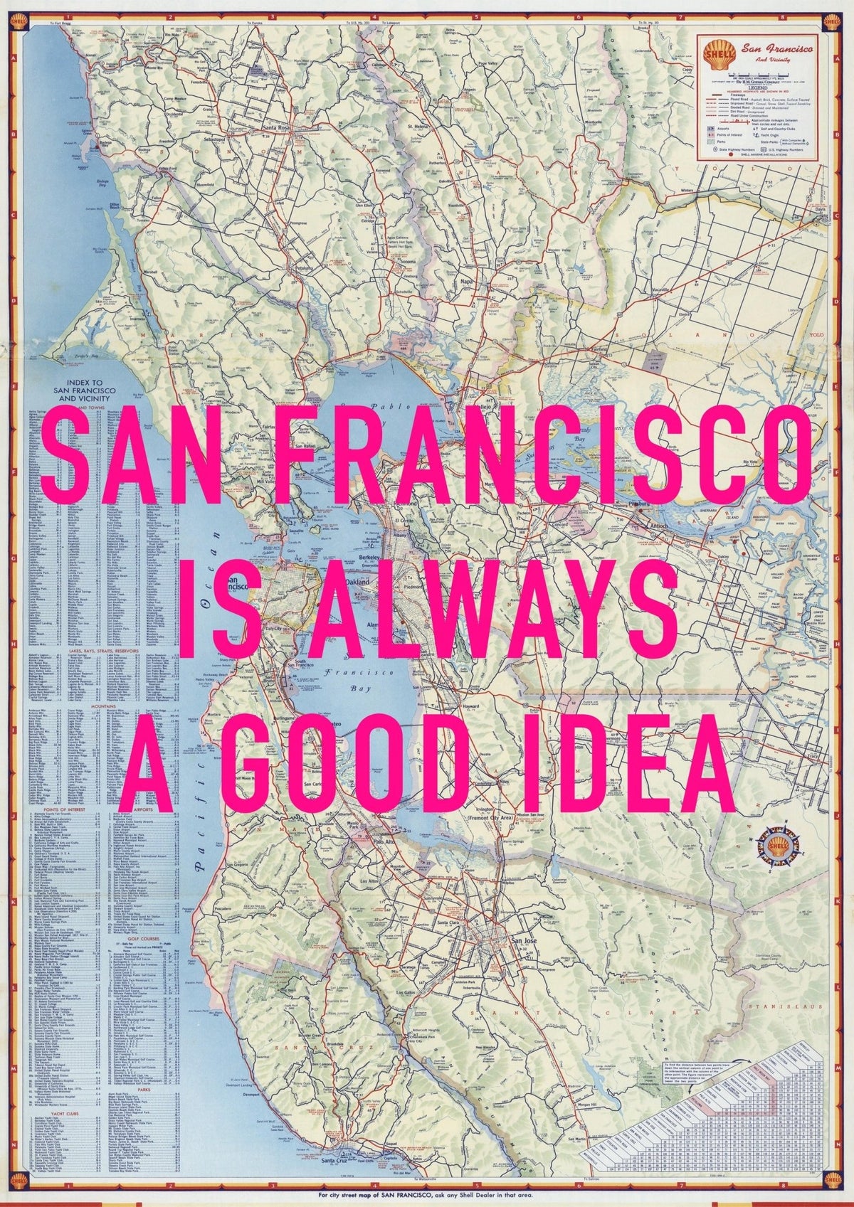 San Francisco Retro Pop Art Map Print (portrait)