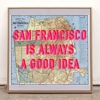 San Francisco Retro Pop Art Map Print (Square) - Magic Posters
