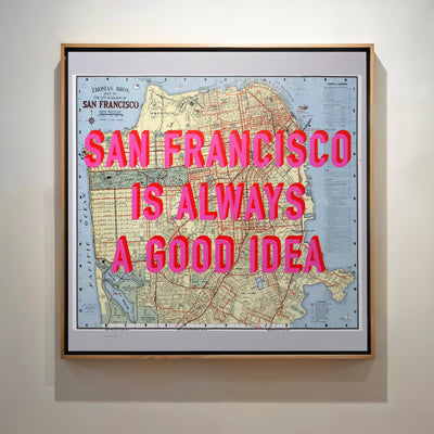 San Francisco Retro Pop Art Map Print (Square) - Magic Posters