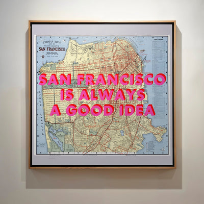 San Francisco Retro Pop Art Map Print (Square) - Magic Posters