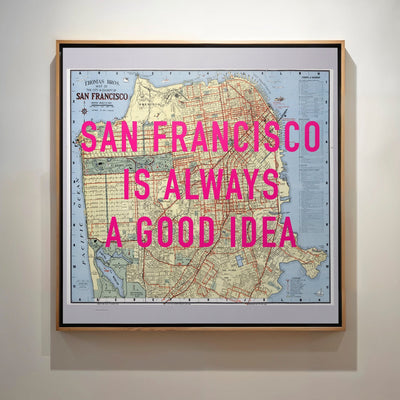 San Francisco Retro Pop Art Map Print (Square) - Magic Posters