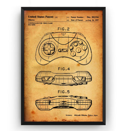 Saturn Controller 1997 Patent Print - Magic Posters
